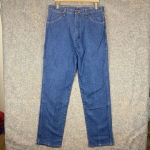 VTG Wrangler Jeans Mens 36x36 Blue 31MWZ Cowboy Cut Western Made In USA 90s